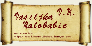 Vasiljka Malobabić vizit kartica